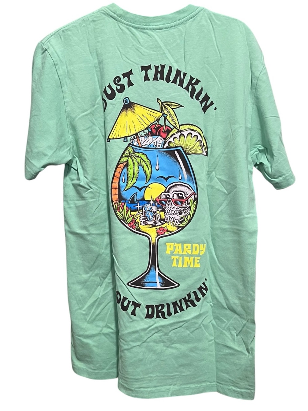 NWT Pardy Time Just Thinkin' About Drinkin' T-Shirt Size Small